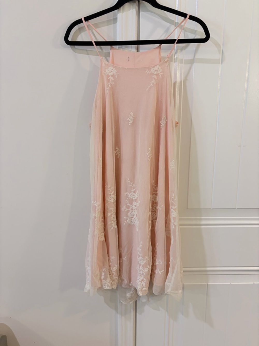 Blush Pink Floral Embroidered Slip Dress